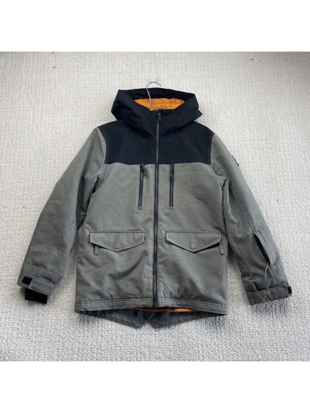Y2K Quiksilver Jacket Dry Flight Tech 10K Snowboard Ski Hood Youth Boys M / 12